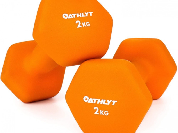 Athlyt Unisex's Neoprene Dip Dumbbell | Dumbell set 2 x 5 kg, Orange 