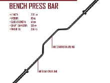 Olympic cambered bench press bar